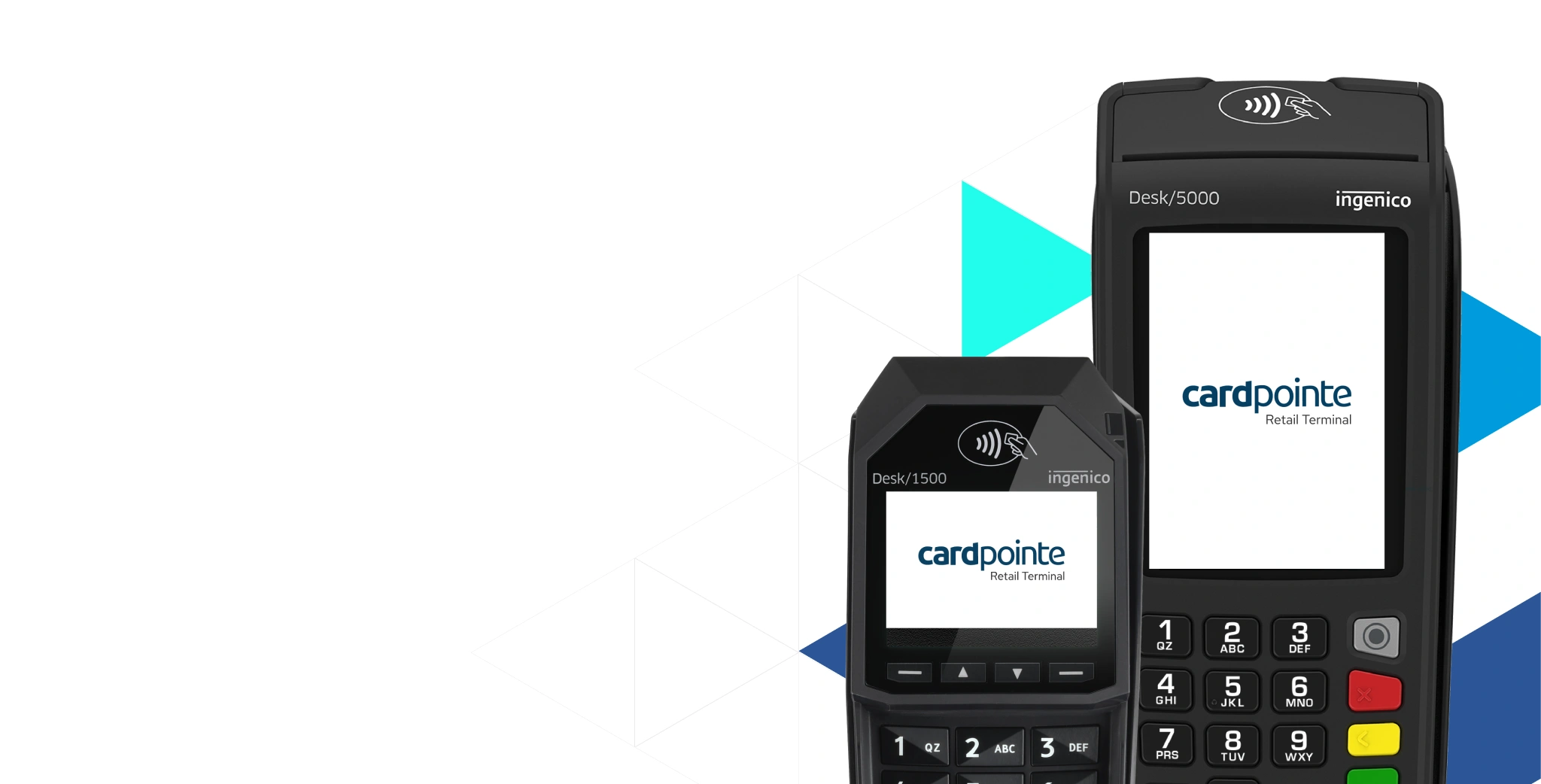 An image of the CardPointe Desk1500 and Desk5000 retail payment terminal