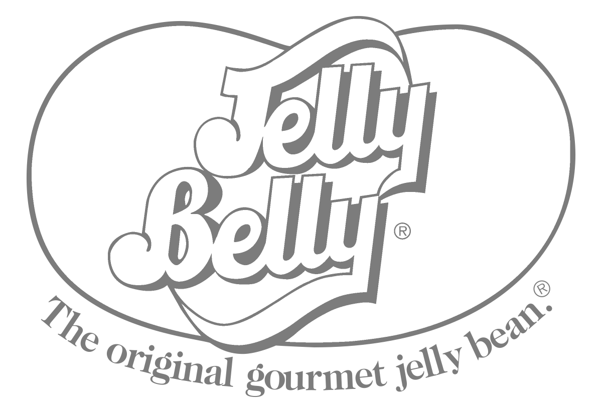 The Jelly Belly logo, in all gray font.